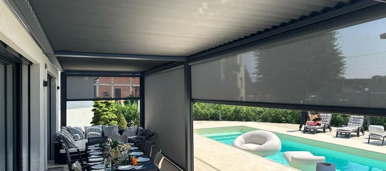 premium exterior shades protecting outdoor patio space