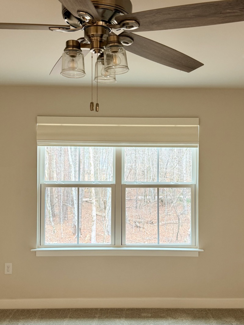 Roman Shade with Ceiling Fan