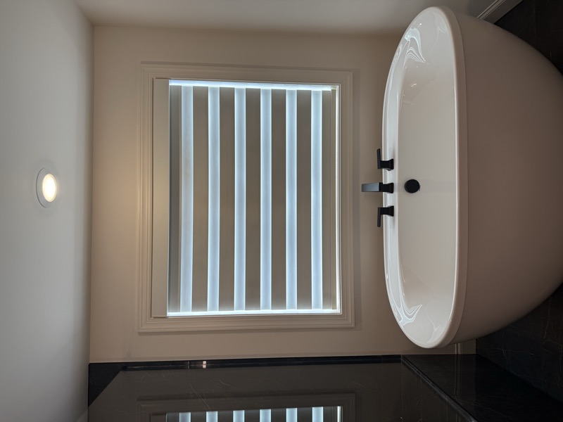 Zebra Shade Over Freestanding Tub