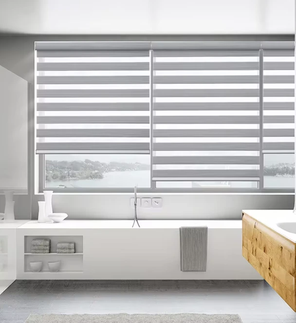 Motorized zebra shades with remote control